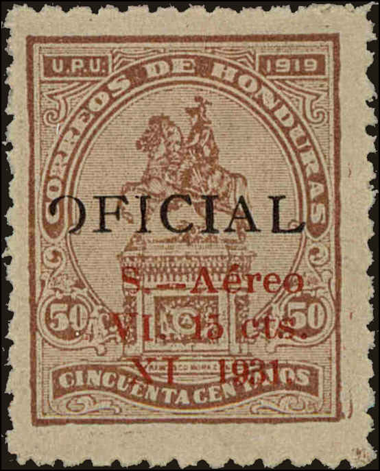 Front view of Honduras C61 collectors stamp