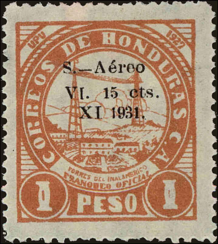 Front view of Honduras C63 collectors stamp