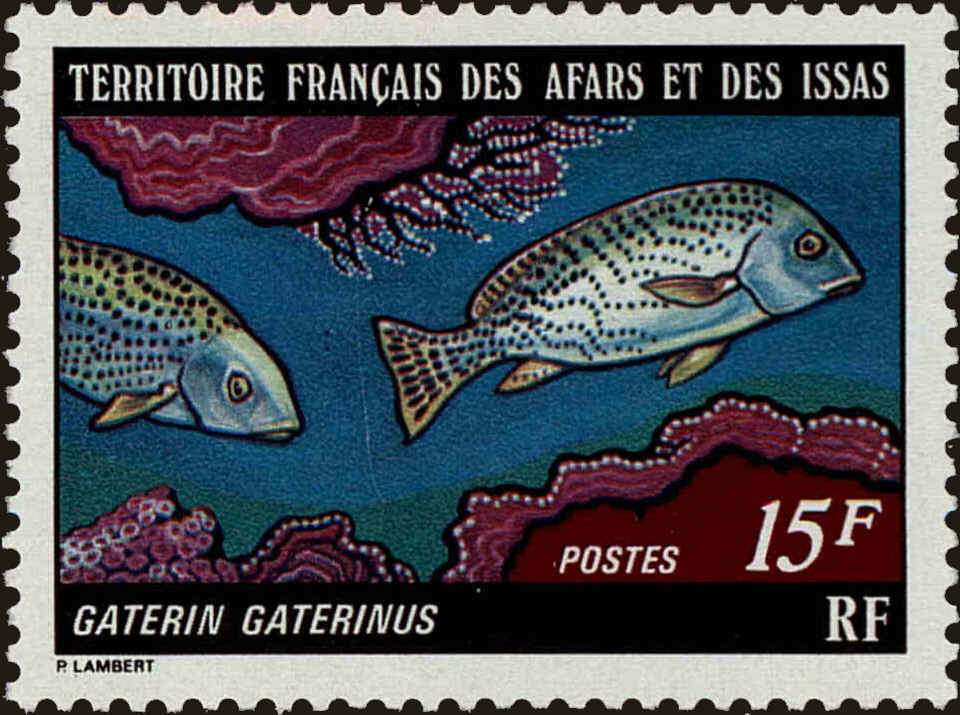 Front view of Afars and Issas 437 collectors stamp