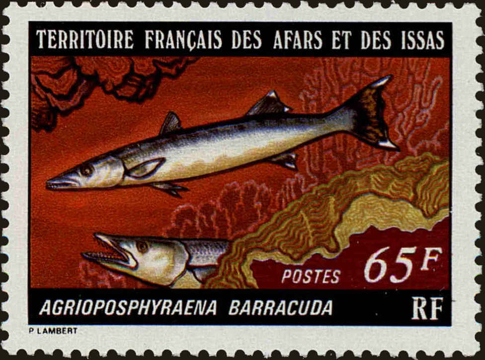 Front view of Afars and Issas 438 collectors stamp