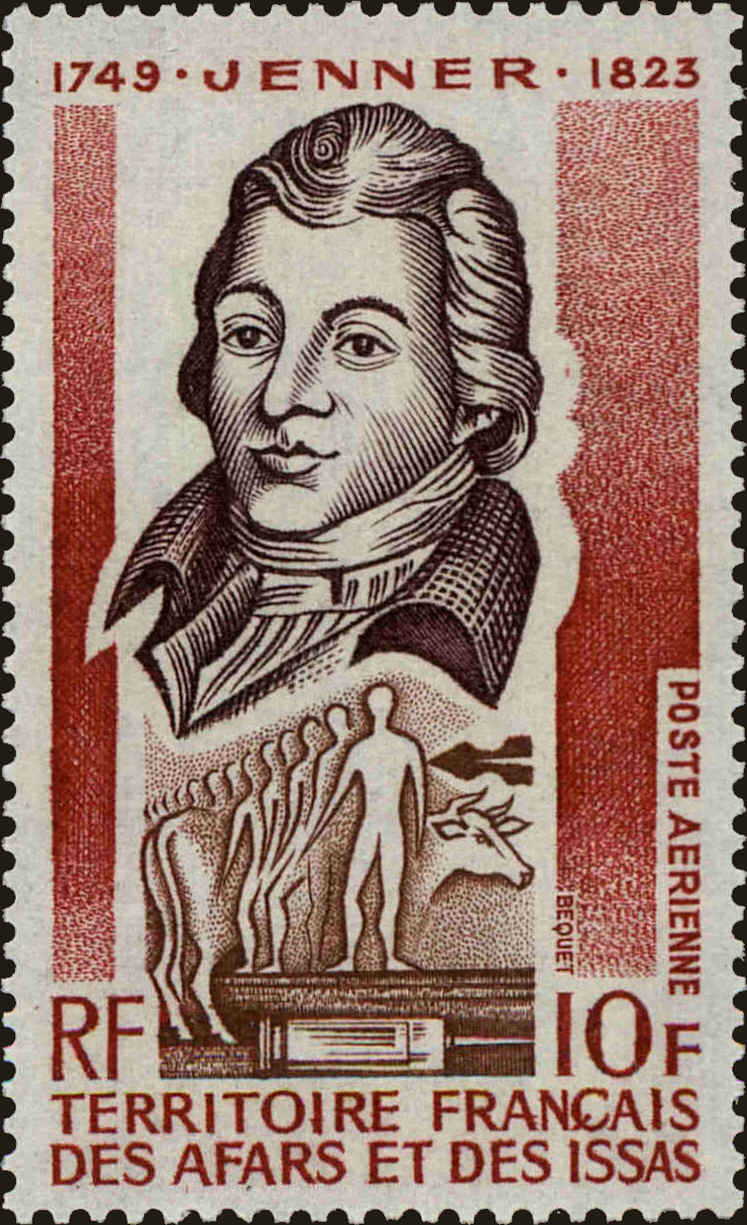 Front view of Afars and Issas C85 collectors stamp