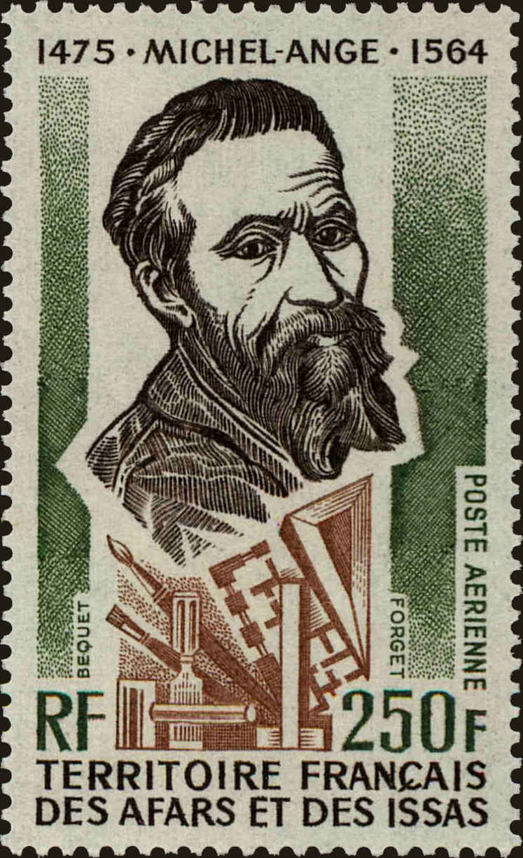 Front view of Afars and Issas C93 collectors stamp
