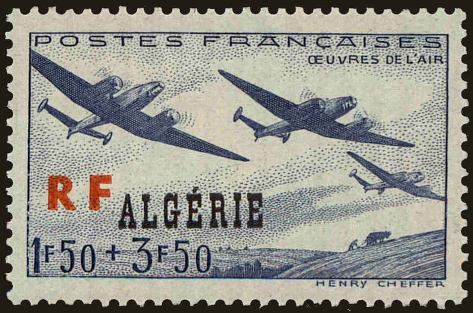 Front view of Algeria B43 collectors stamp