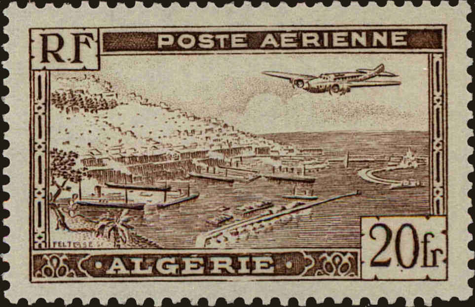Front view of Algeria C4 collectors stamp
