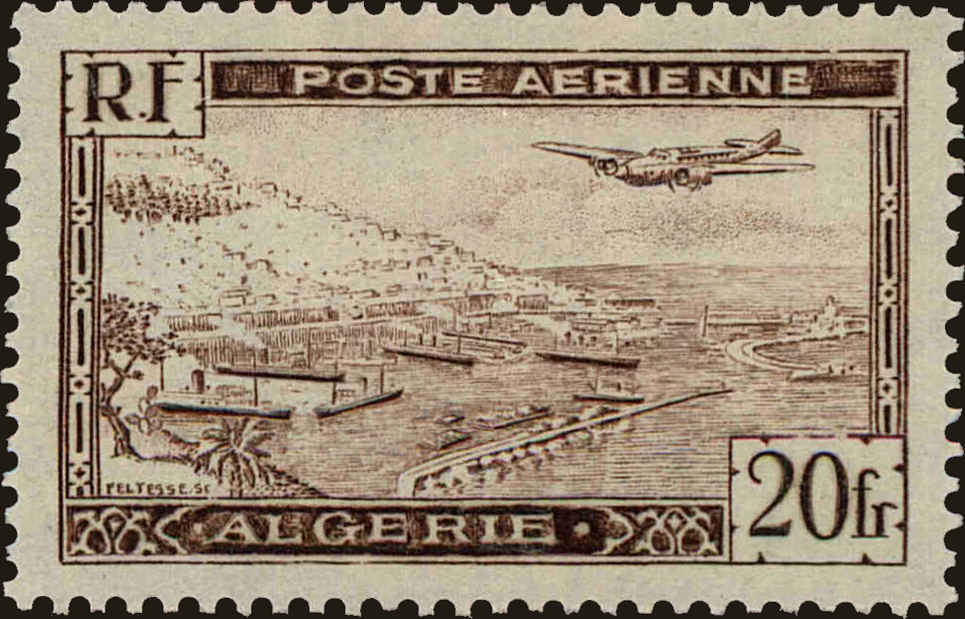 Front view of Algeria C4A collectors stamp