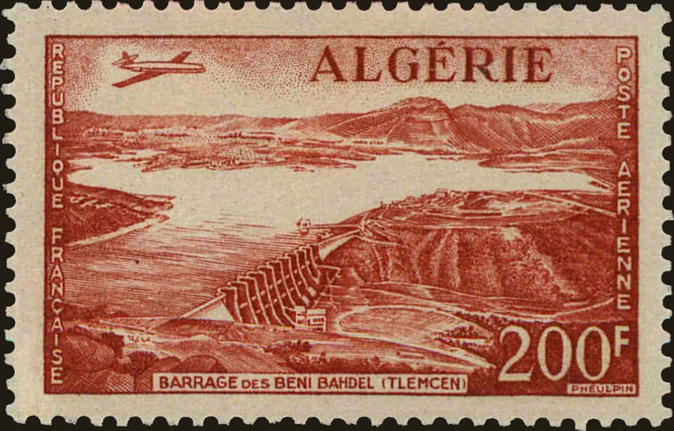 Front view of Algeria C12 collectors stamp