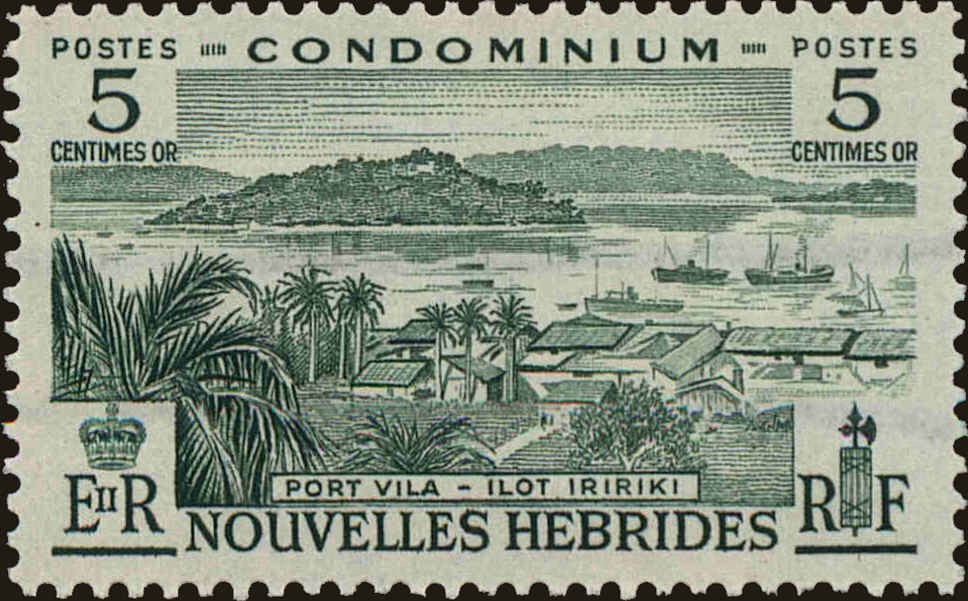 Front view of New Hebrides (French) 98 collectors stamp