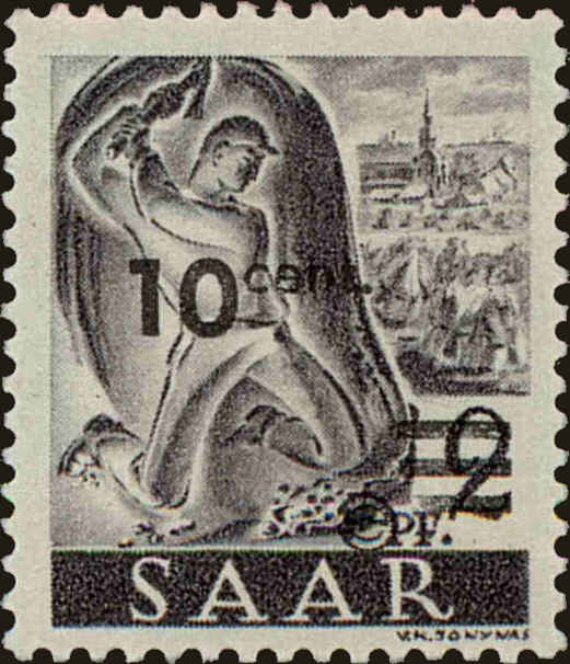 Front view of Saar 175 collectors stamp