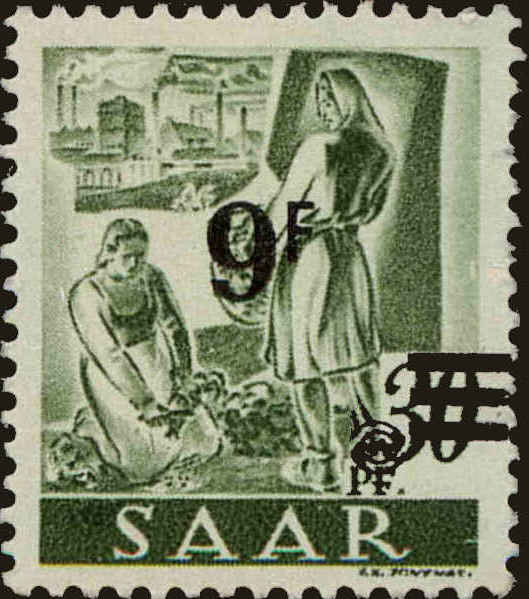 Front view of Saar 183 collectors stamp