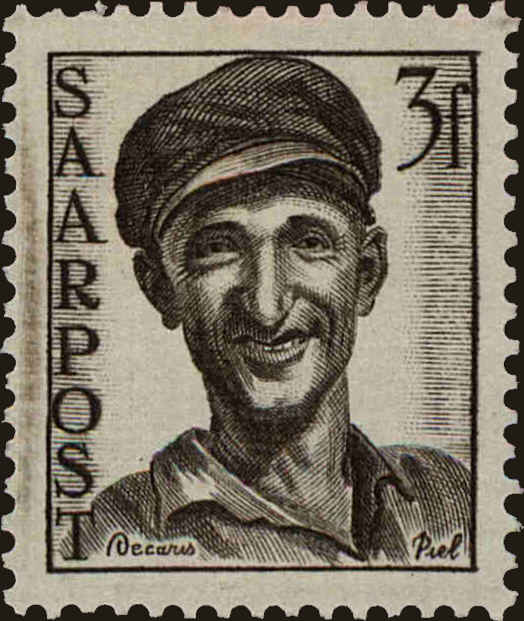 Front view of Saar 192 collectors stamp