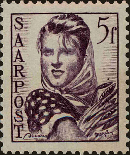 Front view of Saar 194 collectors stamp