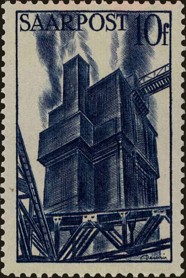 Front view of Saar 197 collectors stamp