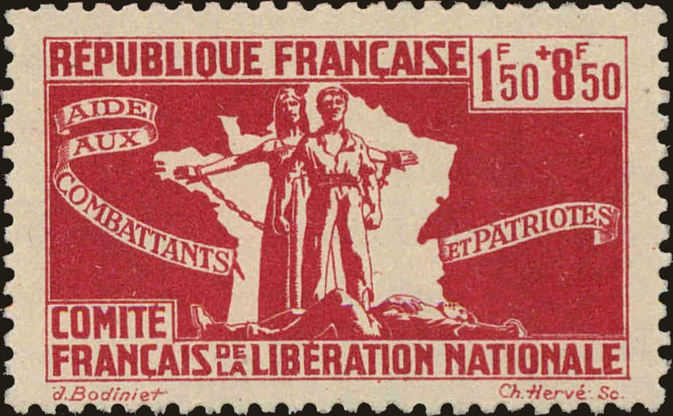 Front view of French Colonies General Issue B4 collectors stamp