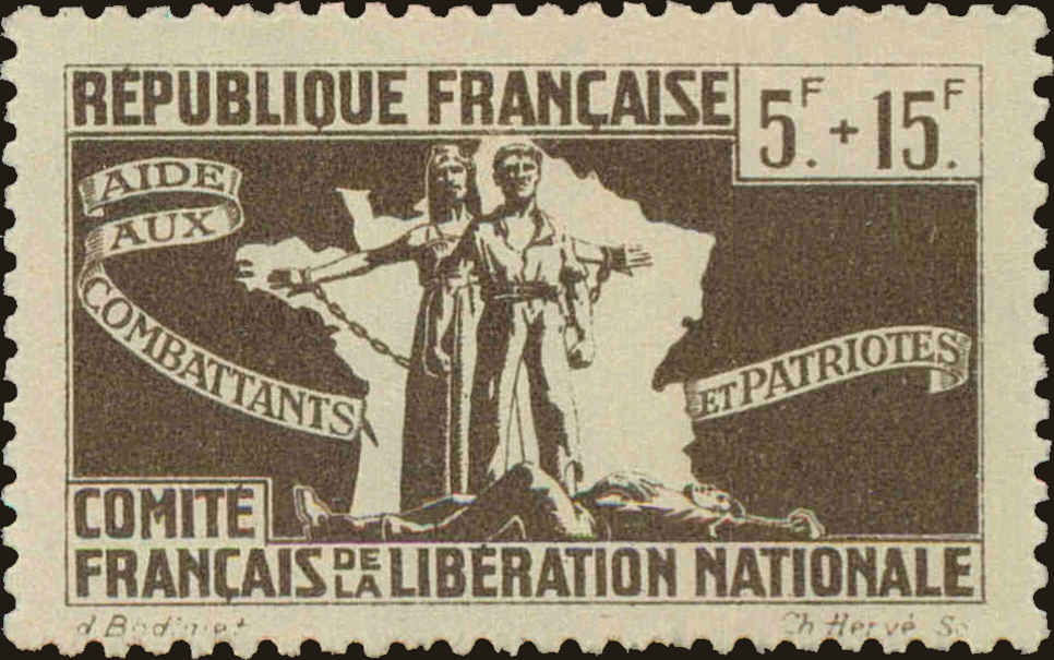 Front view of French Colonies General Issue B6 collectors stamp