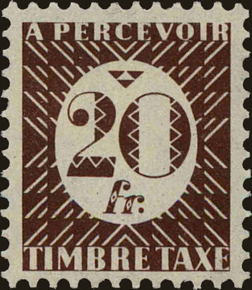 Front view of French Colonies General Issue J33 collectors stamp