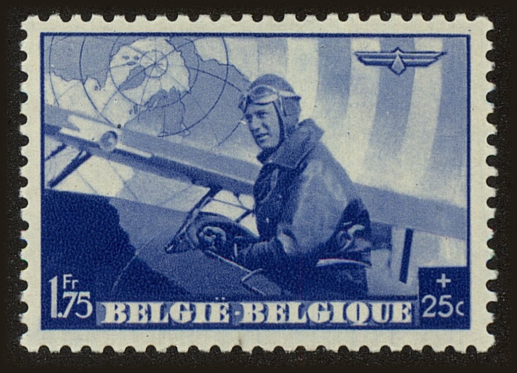 Front view of Belgium B212 collectors stamp