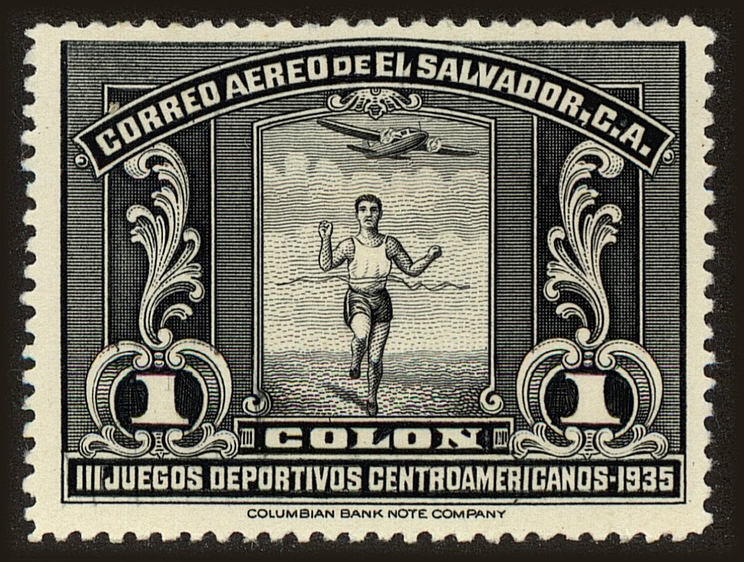 Front view of Salvador, El C40 collectors stamp