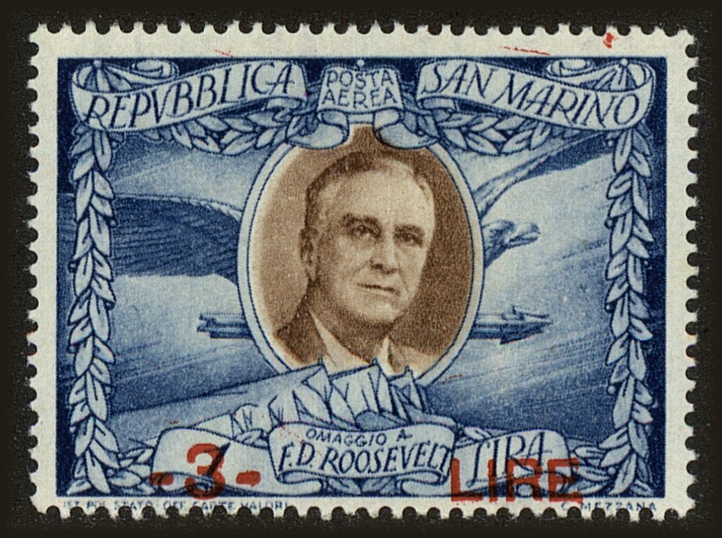 Front view of San Marino C51I collectors stamp