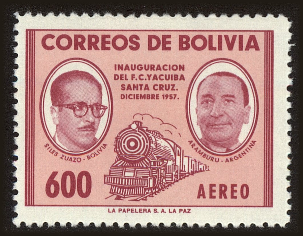 Front view of Bolivia C202 collectors stamp