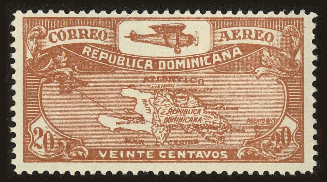 Front view of Dominican Republic C8 collectors stamp