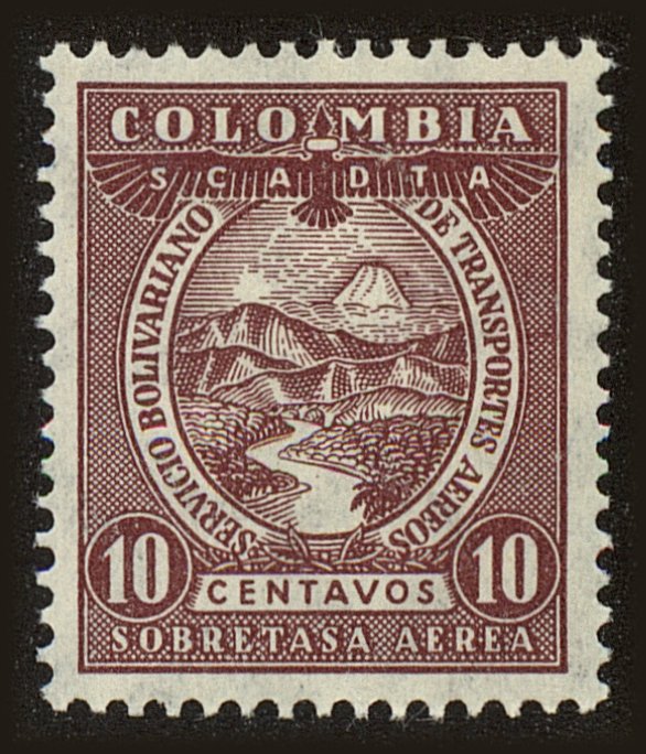 Front view of Colombia C56 collectors stamp
