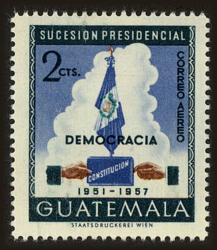 Front view of Guatemala C186 collectors stamp