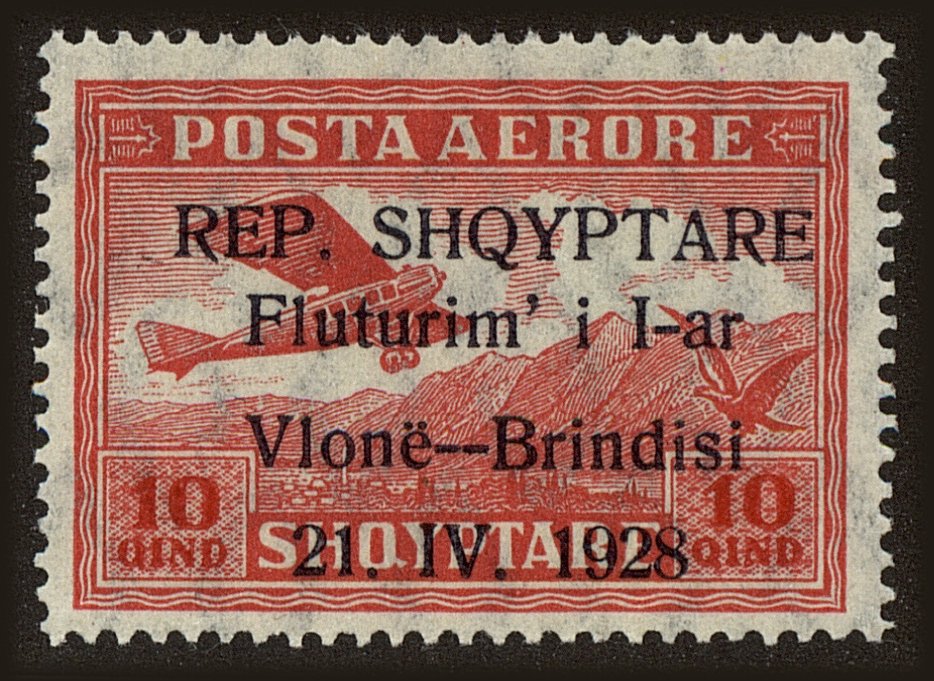 Front view of Albania C16 collectors stamp