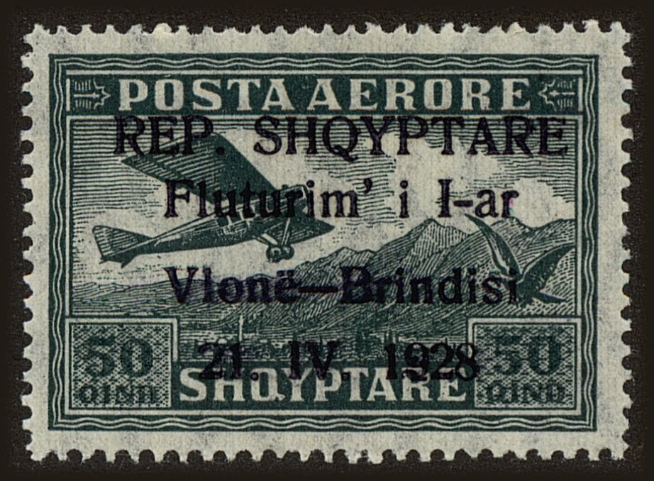 Front view of Albania C18 collectors stamp