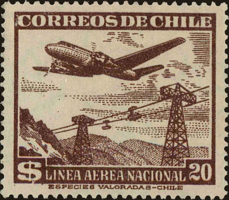Front view of Chile C144 collectors stamp