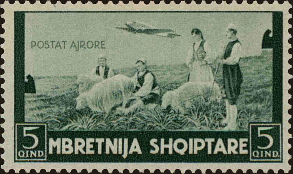 Front view of Albania C47 collectors stamp