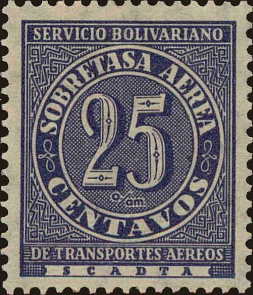 Front view of Colombia C72 collectors stamp