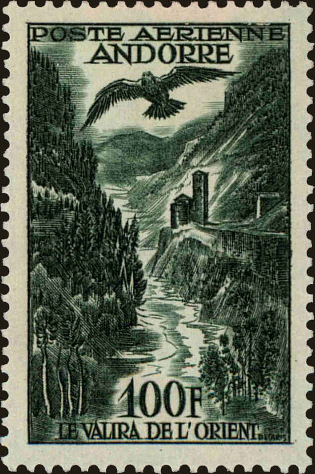 Front view of Andorra (French) C2 collectors stamp