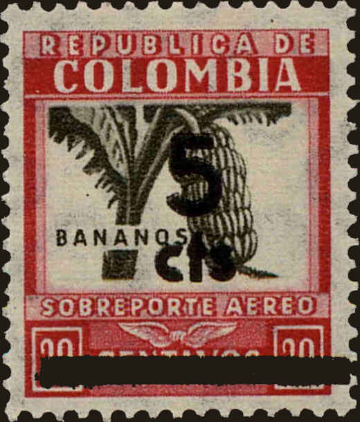 Front view of Colombia C115 collectors stamp