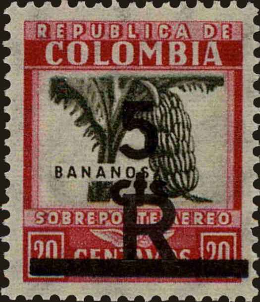 Front view of Colombia C118 collectors stamp