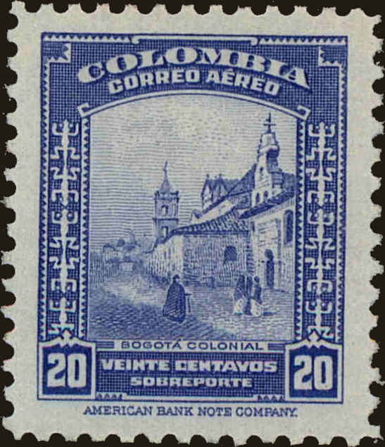 Front view of Colombia C220 collectors stamp