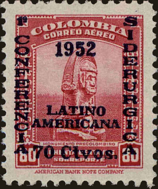 Front view of Colombia C226 collectors stamp