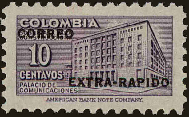 Front view of Colombia C238 collectors stamp