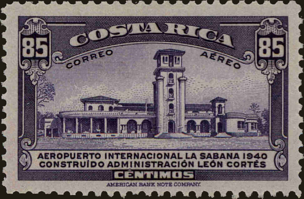 Front view of Costa Rica C44 collectors stamp