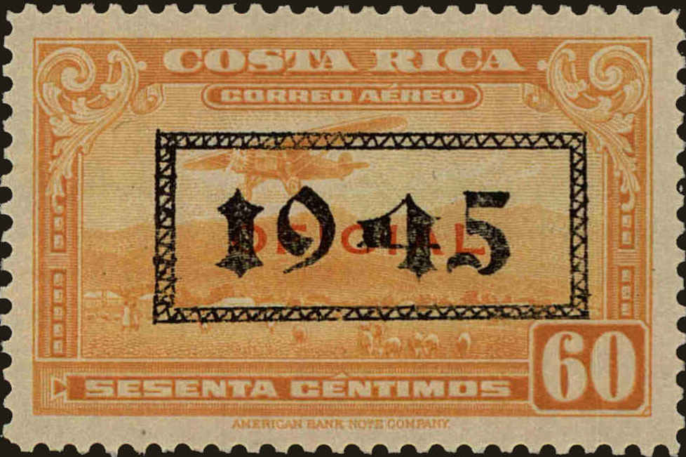 Front view of Costa Rica C111 collectors stamp