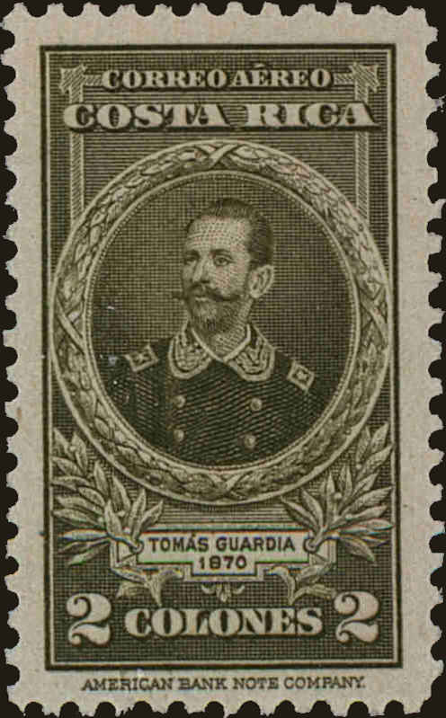 Front view of Costa Rica C91A collectors stamp