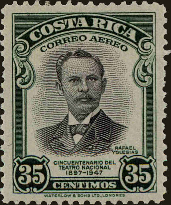 Front view of Costa Rica C170 collectors stamp