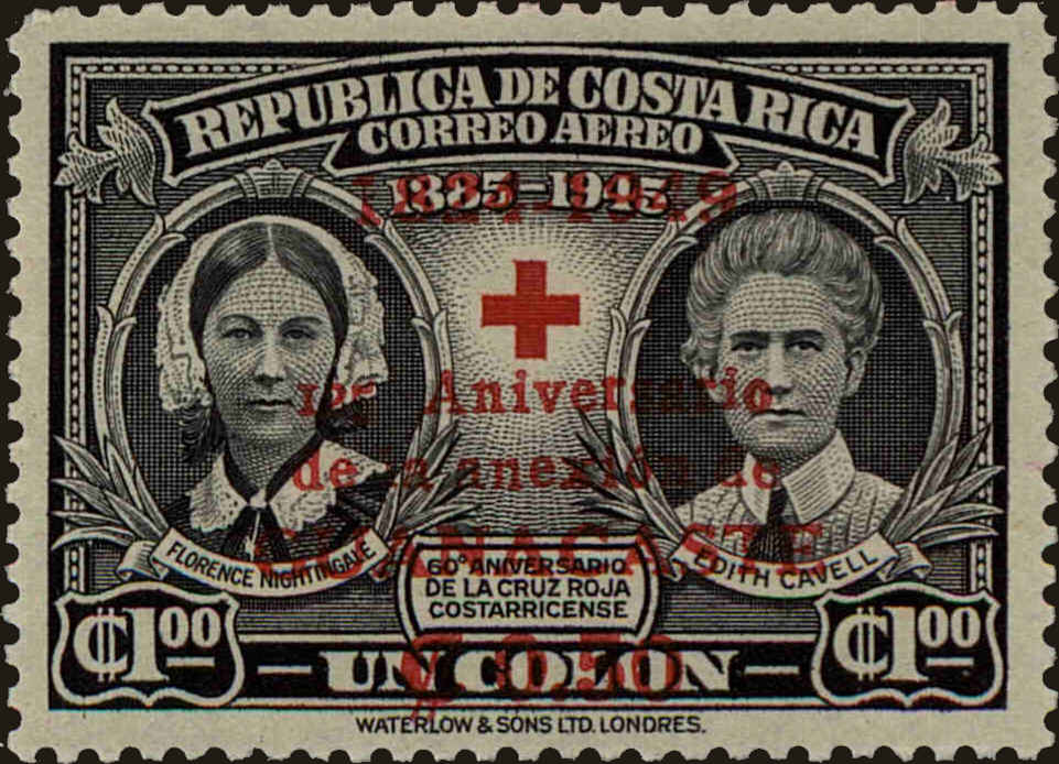 Front view of Costa Rica C183 collectors stamp