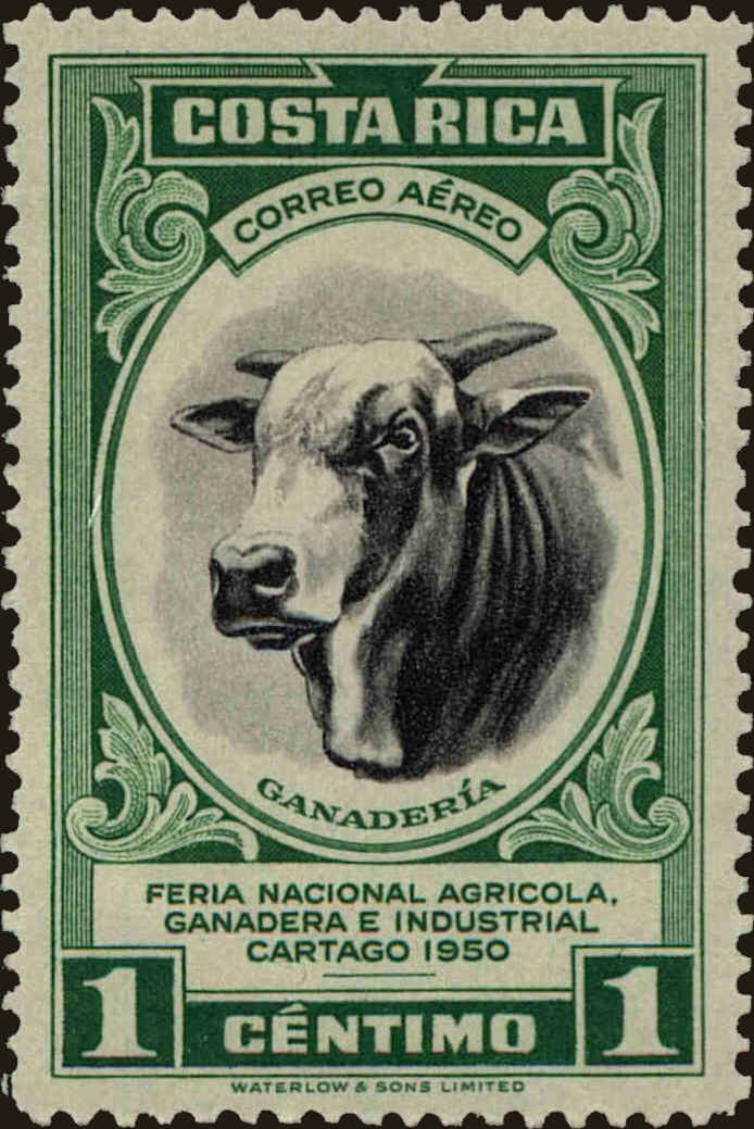 Front view of Costa Rica C197 collectors stamp