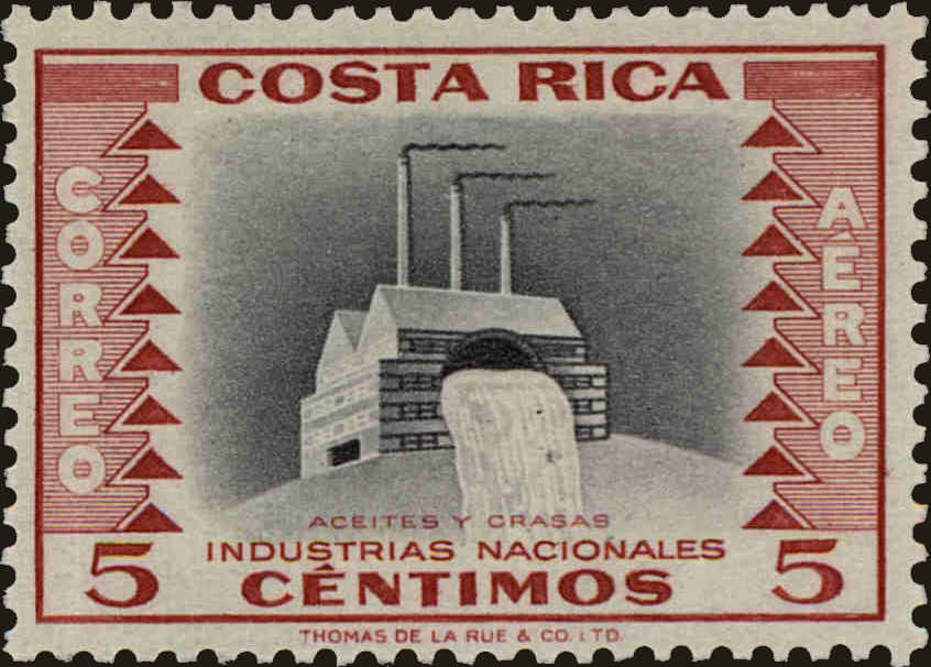 Front view of Costa Rica C227 collectors stamp