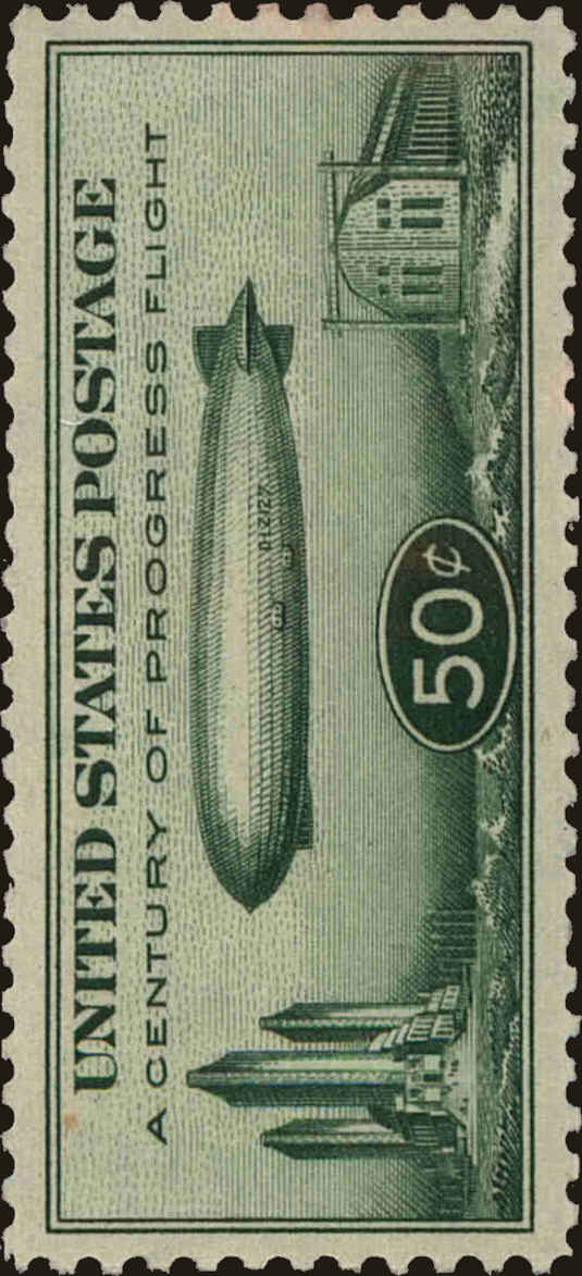 Front view of United States C18 collectors stamp