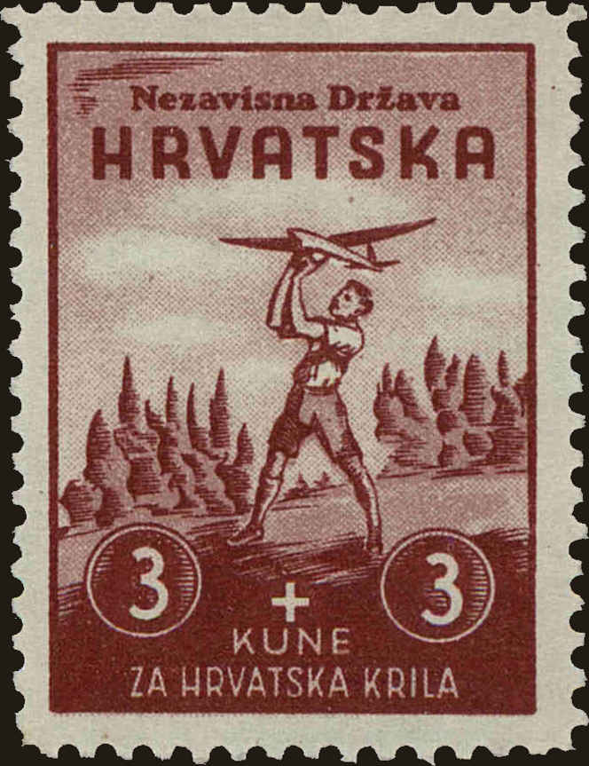 Front view of Croatia B9 collectors stamp