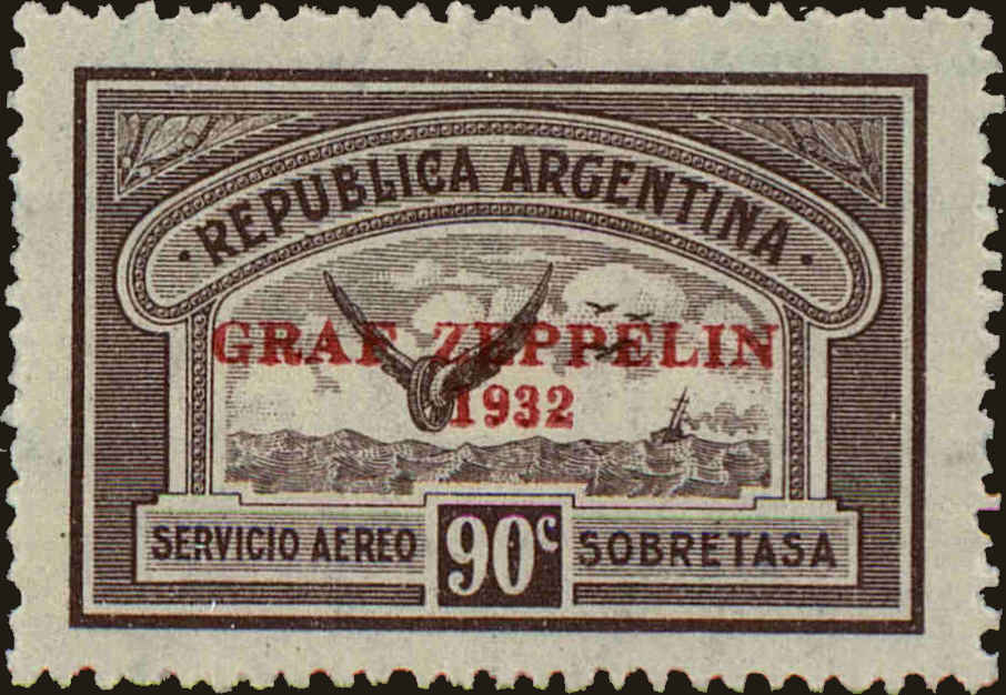 Front view of Argentina C37 collectors stamp