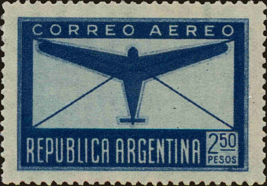 Front view of Argentina C42 collectors stamp