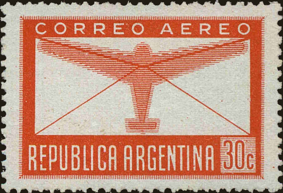Front view of Argentina C43 collectors stamp