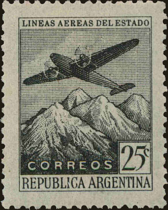 Front view of Argentina C46 collectors stamp